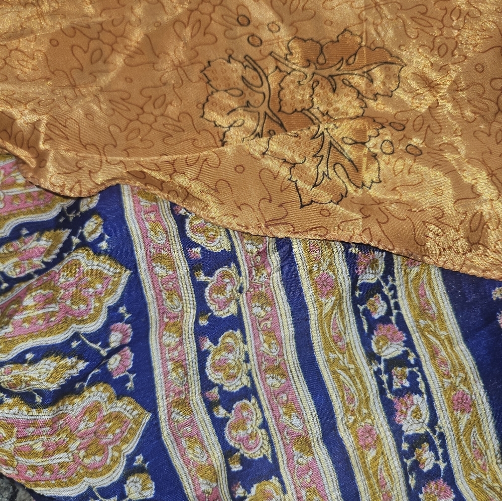 Kariza Vintage One-of-a-Kind Silk Tie Waist Skirt | Short | Boho Artisan - Picture 8 of 12